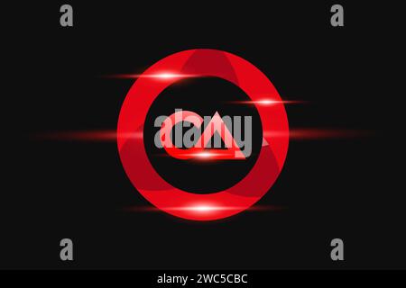 Conception du logo CA Red. Conception de logo de vecteur pour les entreprises. Illustration de Vecteur