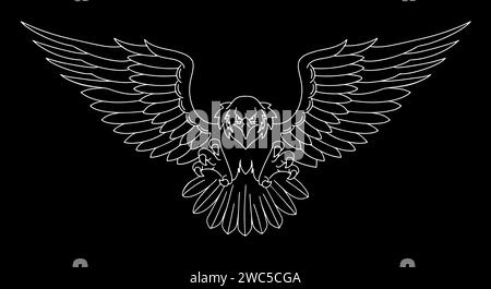 A Flying Bird of Prey dans Illustrator Banque D'Images