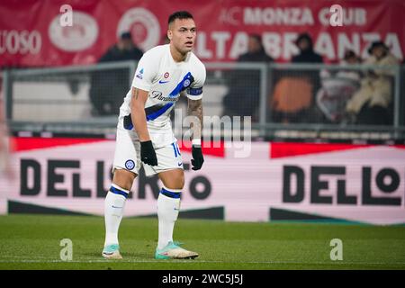 Lautaro Martínez FC Inter lors du championnat italien Serie Un match de football entre AC Monza et FC Internazionale le 13 janvier 2024 au stade U-Power de Monza, Italie - photo Morgese-Rossini / DPPI Banque D'Images