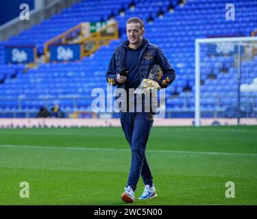 Liverpool, Royaume-Uni. 14 janvier 2024. Jordan Pickford d'Everton arrive avant le match de Premier League Everton vs Aston Villa à Goodison Park, Liverpool, Royaume-Uni, le 14 janvier 2024 (photo de Steve Flynn/News Images) crédit : News Images LTD/Alamy Live News Banque D'Images