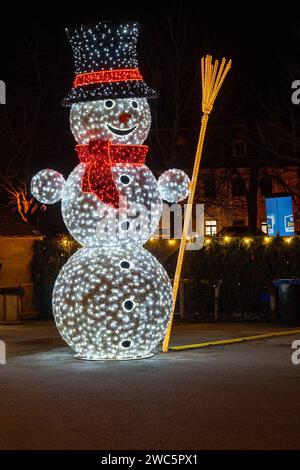 GER Sachsen Dresden Schloss Pillnitz Christmas Garden - Lichterpfad vorbei an Sehenswürdigkeiten des Schloßparkes mit zig tausenden von Lichtern noch bis 14. Januar 2024 zu sehen - Blick von der Magischen Maillebahn auf das Neue Palais 201223 2012,23 Dresden *** GER Saxe Dresde jardin de Noël Palais de Pillnitz chemin de lumières après les vues du parc du palais avec des milliers de lumières exposées jusqu'en janvier 14, 2024 vue depuis le chemin de fer Magic maille jusqu'au Nouveau Palais 201223 2012 23 Dresde Banque D'Images