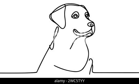 Chien de course dans le style de dessin d'art de ligne continue. Esquisse linéaire noire minimaliste isolée sur fond blanc. Illustration vectorielle Illustration de Vecteur