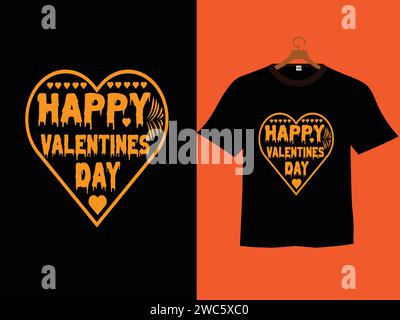 vecteur joyeux jour de saint valentin pour la conception de t-shirt Illustration de Vecteur