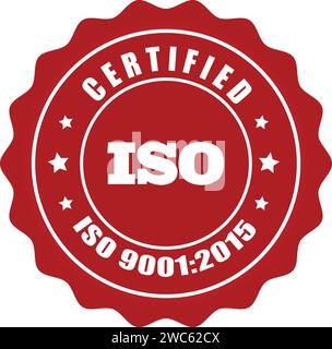 Sceau ISO , timbre ISO, certificat d'entreprise certifié ISO 9001:2015 vecteur bleu, certificat de qualité Illustration de Vecteur