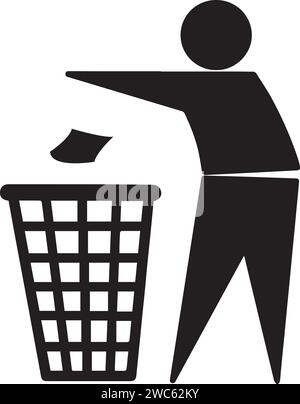 Affiche de bac de recyclage, symbole de recyclage Illustration de Vecteur