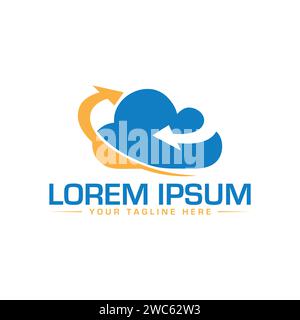 Logo Cloud. Design unique et Creative Cloud logo. Conception du logo Cloud Tech. Illustration de Vecteur