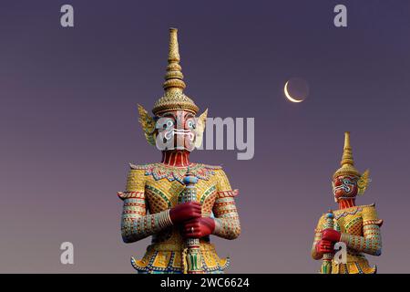 Asie, Thaïlande, Jak, Yak, Yaksa, Teppanom, gardien du temple en Thaïlande, Bangkok, Thaïlande Banque D'Images