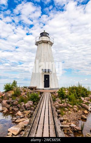 Suède, Vaestergotland, Karlsborg, phare de Vanaes, phare, phares, Scandinavie Banque D'Images