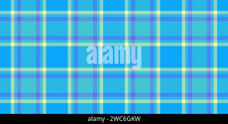 Fond de plaid de tissu esthétique, motif de carreaux de tartan de tapis. Texture textile vecteur femme sans couture en couleur vive et cyan. Illustration de Vecteur