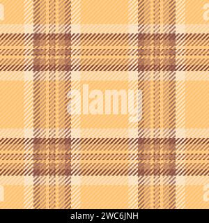 Plaid en tissu texture or, tartan vecteur textile incurvé. Carte de Noël sans couture de motif de fond vérifier dans la couleur orange et rouge. Illustration de Vecteur