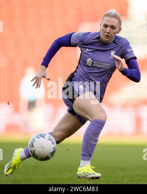 Bristol, Royaume-Uni. 14 janvier 2024. CERI Holland de Liverpool lors du match du quatrième tour de la FA Cup féminin entre Bristol City Women et Liverpool Women à Ashton Gate à Bristol le 14 janvier 2024. Cette image ne peut être utilisée qu'à des fins éditoriales. Usage éditorial uniquement. Crédit : Ashley Crowden/Alamy Live News Banque D'Images