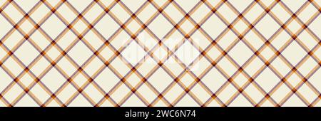 Japon texture vérifier tartan, textile de fond sans couture croisée. Vecteur de tissu à carreaux à motif mince en couleur claire et orange. Illustration de Vecteur