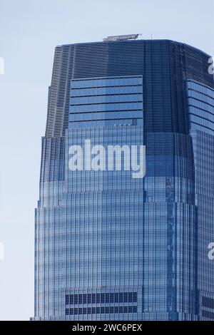 30 Hudson Street, Goldman Sachs Tower, domine la ligne d'horizon de Jersey City ; à 42 étages / 781 pieds, c'est le deuxième plus haut bâtiment de l'État. Banque D'Images