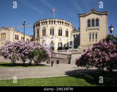 Bâtiment Storting (Stortingsbygningen) - bâtiment du parlement de Norvège à Oslo. La Norvège Banque D'Images