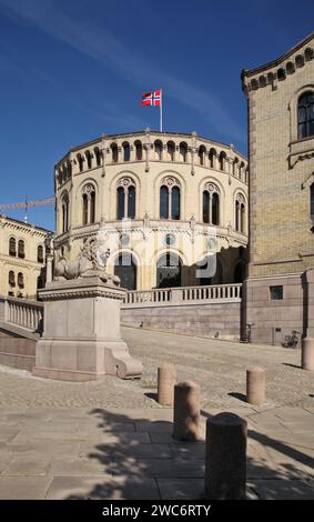 Bâtiment Storting (Stortingsbygningen) - bâtiment du parlement de Norvège à Oslo. La Norvège Banque D'Images