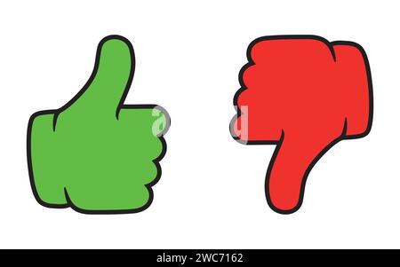 Comme ang n'aime pas vecteur d'icône. Main avec le pouce vers le bas et vers le bas Illustration de Vecteur