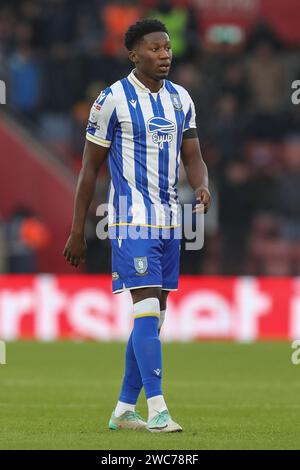 Southampton, Royaume-Uni. 13 janvier 2024. Le défenseur de Sheffield Wednesday Di'Shon Bernard (17 ans) lors du match de championnat EFL de Southampton FC contre Sheffield Wednesday FC SKY BET au St.Mary's Stadium, Southampton, Angleterre, Royaume-Uni le 13 janvier 2024 Credit : Every second Media/Alamy Live News Banque D'Images