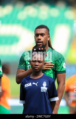 Abidjan, Nigeria. 14 Jan 2024. Nigeria vs Guinée équatoriale. Coupe d'Afrique des Nations AFCON 2023. Alex Iwobi. Victor Modo Banque D'Images