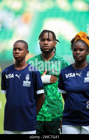 Abidjan, Nigeria. 14 Jan 2024. Nigeria vs Guinée équatoriale. Coupe d'Afrique des Nations AFCON 2023. Ademola Lookman. Victor Modo Banque D'Images