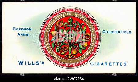 Armoiries de Chesterfield - Illustration de carte de cigarette vintage Banque D'Images