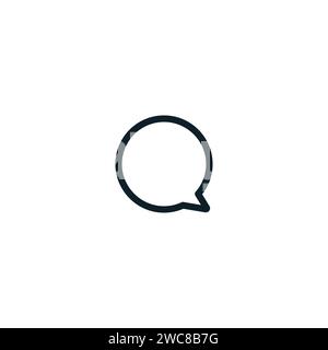 Icône de ligne vectorielle de bulle de parole minimaliste Illustration de Vecteur
