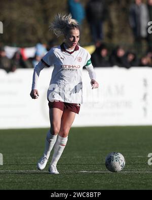 Durham City le dimanche 14 janvier 2024. Alex GREENWOOD (C) de Manchester City lors du match du quatrième tour de la FA Cup Adobe Women's FA Cup entre le Durham Women FC et Manchester City à Maiden Castle, Durham City, le dimanche 14 janvier 2024. (Photo : Mark Fletcher | MI News) crédit : MI News & Sport / Alamy Live News Banque D'Images