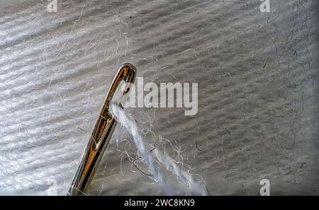 Aiguille à coudre avec bobine de fil Banque D'Images