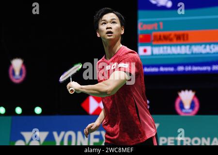 Axiata Arena, Kuala Lumpur, Malaisie. 13 janvier 2024. Yuta Watanabe(JPN), 13 JANVIER 2024 - Badminton : PETRONAS Malaysia Open 2024 demi-finale en double mixte à l'Axiata Arena, Kuala Lumpur, Malaisie. Crédit : Itaru Chiba/AFLO/Alamy Live News Banque D'Images