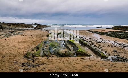 Sir Thomas Pit et Cross Pit à Bude, Cornouailles, Angleterre, Royaume-Uni Banque D'Images