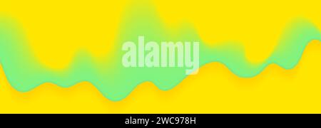 Fond abstrait d'onde lisse liquide bleu jaune. Conception de bannière vectorielle Illustration de Vecteur