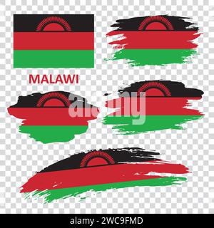 Ensemble de drapeaux vectoriels du Malawi Illustration de Vecteur