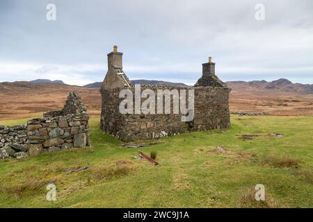 Glendrian est un village de crofting abandonné dans le centre de la péninsule Ardnamurchan, il a été abandonné dans les années 1940 Banque D'Images