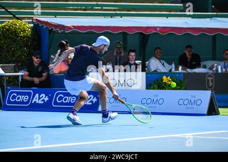 Gasquet Richard, de France, joue contre Polmans Marc, d'Australie, lors du match de clôture du tournoi de tennis Care Wellness Kooyong Classic au Kooyong Lawn tennis Club. Score final ; Polmans Marc 0:2 Gasquet Richard. (Photo Alexander Bogatyrev / SOPA Images/Sipa USA) Banque D'Images