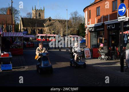 21 janvier 2022 : jour de marché à Hucknall, Nottinghamshire. La ville fait partie de la circonscription de Sherwood, un siège marginal actuellement occupé par les conservateurs. Banque D'Images