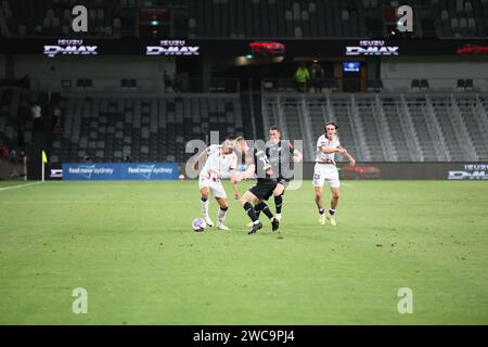 A-Leagues Unite Round - Perth Glory 3-4 Wellington Phoenix - 14 janvier 2024. Wellington Phoenix est revenu au sommet de l'échelle de l'Isuzu Ute A-League Banque D'Images