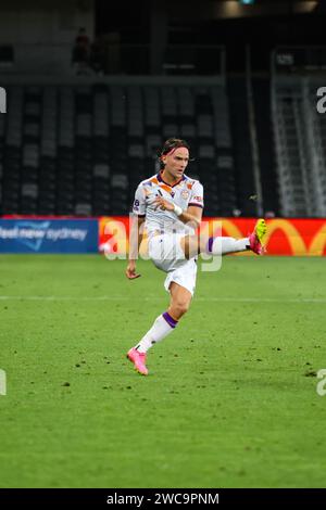 A-Leagues Unite Round - Perth Glory 3-4 Wellington Phoenix - 14 janvier 2024. Wellington Phoenix est revenu au sommet de l'échelle de l'Isuzu Ute A-League Banque D'Images