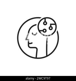 tête linéaire comme intelligence artificielle Illustration de Vecteur
