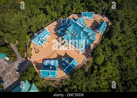 Vue aérienne de Wat Pa Phu Kon à Loei, Thaïlande Banque D'Images