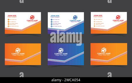 modèle prêt à imprimer pour la conception de carte de visite Illustration de Vecteur