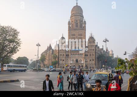 Mumbai, Maharashtra, Inde, siège de la Municipal Corporation of Greater Mumbai ( Brihanmumbai Municipal Corporation), MCGM, Editorial seulement. Banque D'Images