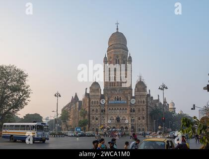Mumbai, Maharashtra, Inde, siège de la Municipal Corporation of Greater Mumbai ( Brihanmumbai Municipal Corporation), MCGM, Editorial seulement. Banque D'Images