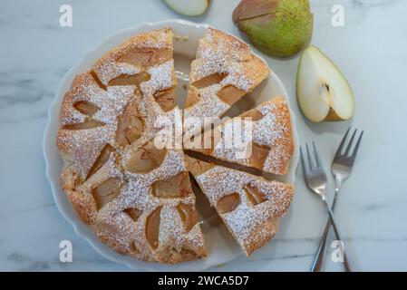 tarte douce à la vanille maison Banque D'Images