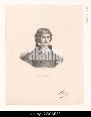 Portret van Louis Antoine de Saint-Just, anonyme, veuve Delpech (Naudet), en ou après 1818 - en ou avant 1842 imprimer Paris papier personnages historiques Banque D'Images