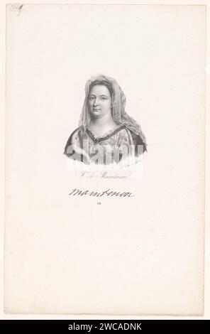 Portret van Madame de Maintenon, Anonyme, veuve Delpech (Naudet), d'après Pierre Mignard (1612-1695), en or après 1818 - dans ou avant 1842 estampe Paris personnages historiques Banque D'Images