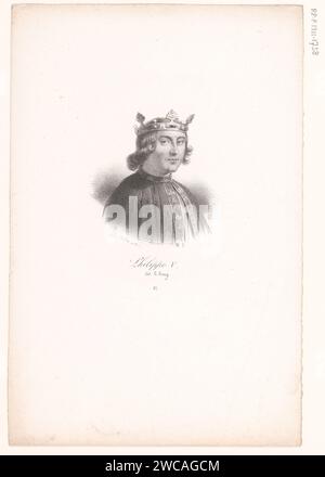 Portrait de Philippe V de France, Anonyme, veuve Delpech (Naudet), en ou après 1818 - en ou avant 1842 imprimer Paris papier personnages historiques Banque D'Images