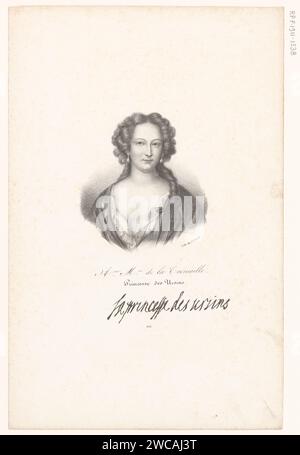 Portret van Marie -Anne de la Trémoille, Anonyme, veuve Delpech (Naudet), en or après 1818 - dans ou avant 1842 imprimer Paris papier personnages historiques Banque D'Images