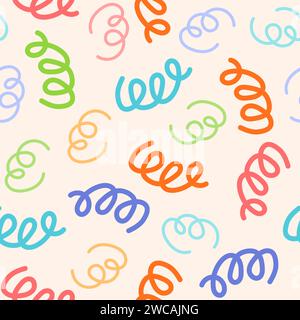 Les griffons abstraits forment un motif sans couture dans un style griffonné. Fond de style minimaliste, design tendance avec des formes de base. Illustration vectorielle. Illustration de Vecteur