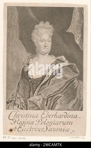 Portrait de Christiane Eberhardine, Reine van Pologne et Keurvorstin van Saksen, Martin Bennigeroth, 1697 - 1733 tirage Leipzig gravure sur papier personnages historiques - BB - femme Banque D'Images