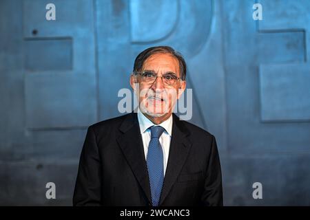 Milan, Italie - 15 janvier 2024 : Ignazio la Russa, président du Sénat italien au Binario 21, Shoah Memorial Credit : Piero Cruciatti/Alamy Live News Banque D'Images