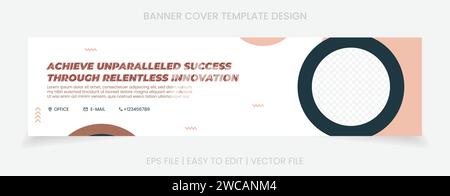 Couverture bannière médias sociaux et promotion de site Web avec fond abstrait design élégant Illustration de Vecteur